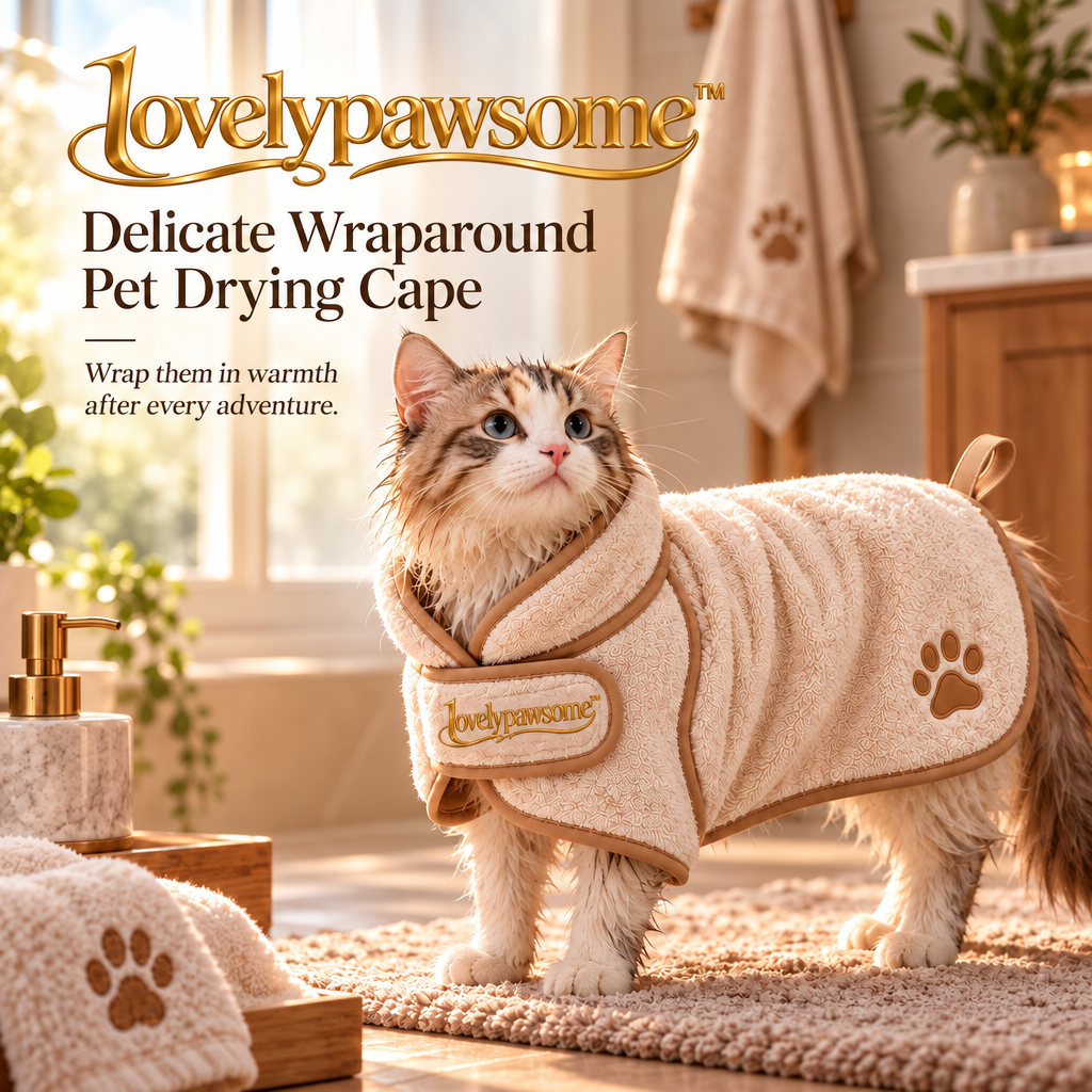 lovelypawsome™ Delicate Wraparound Pet Drying Cape