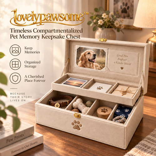 lovelypawsome™ Timeless Compartmentalized Pet Memory Keepsake Chest