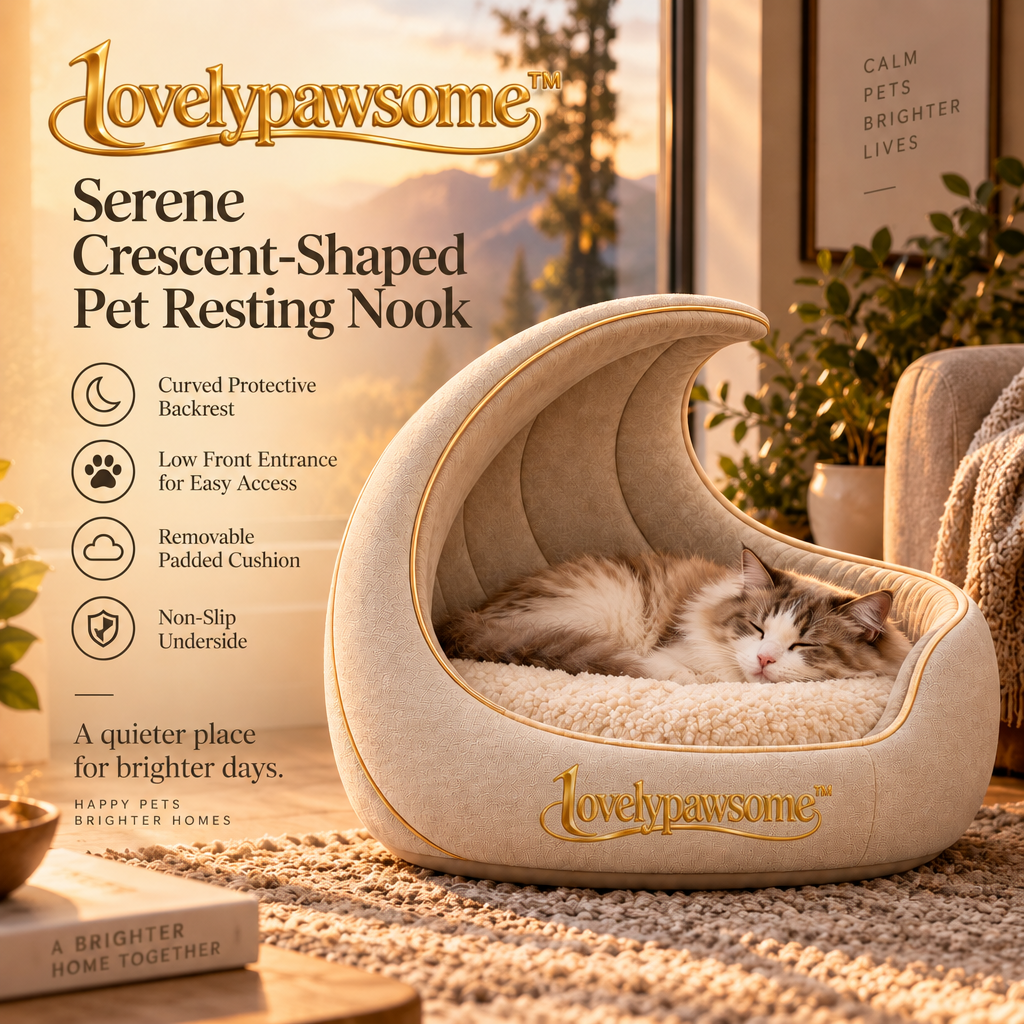 lovelypawsome™ Serene Crescent Pet Resting Nook