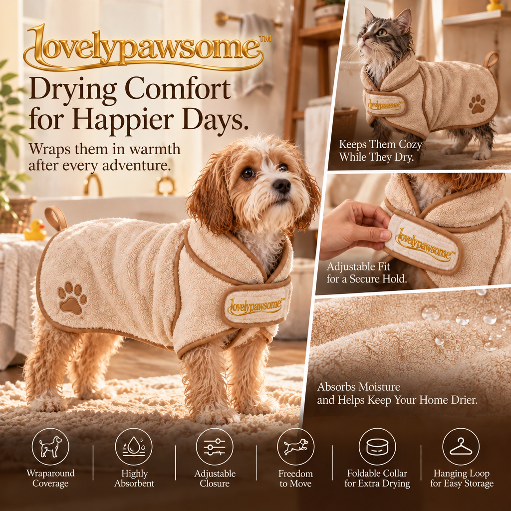 lovelypawsome™ Delicate Wraparound Pet Drying Cape