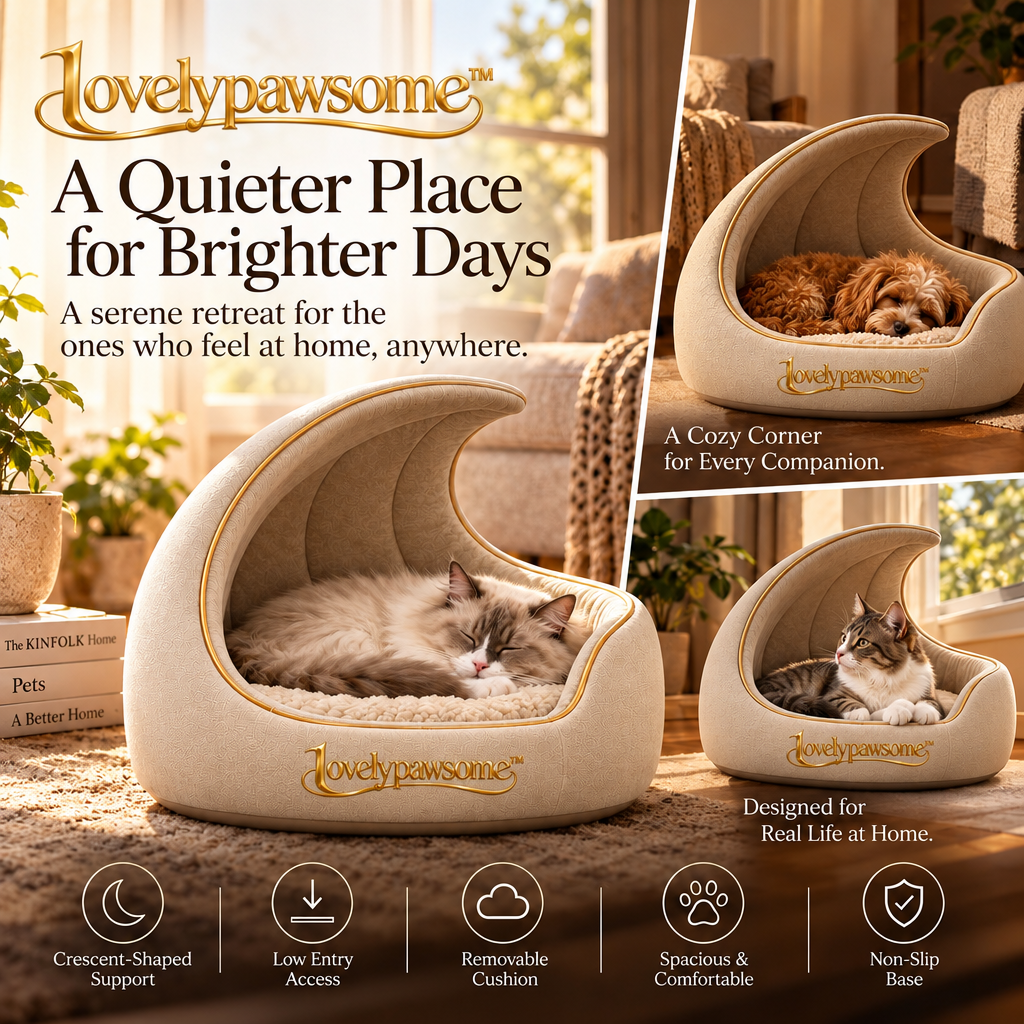 lovelypawsome™ Serene Crescent Pet Resting Nook