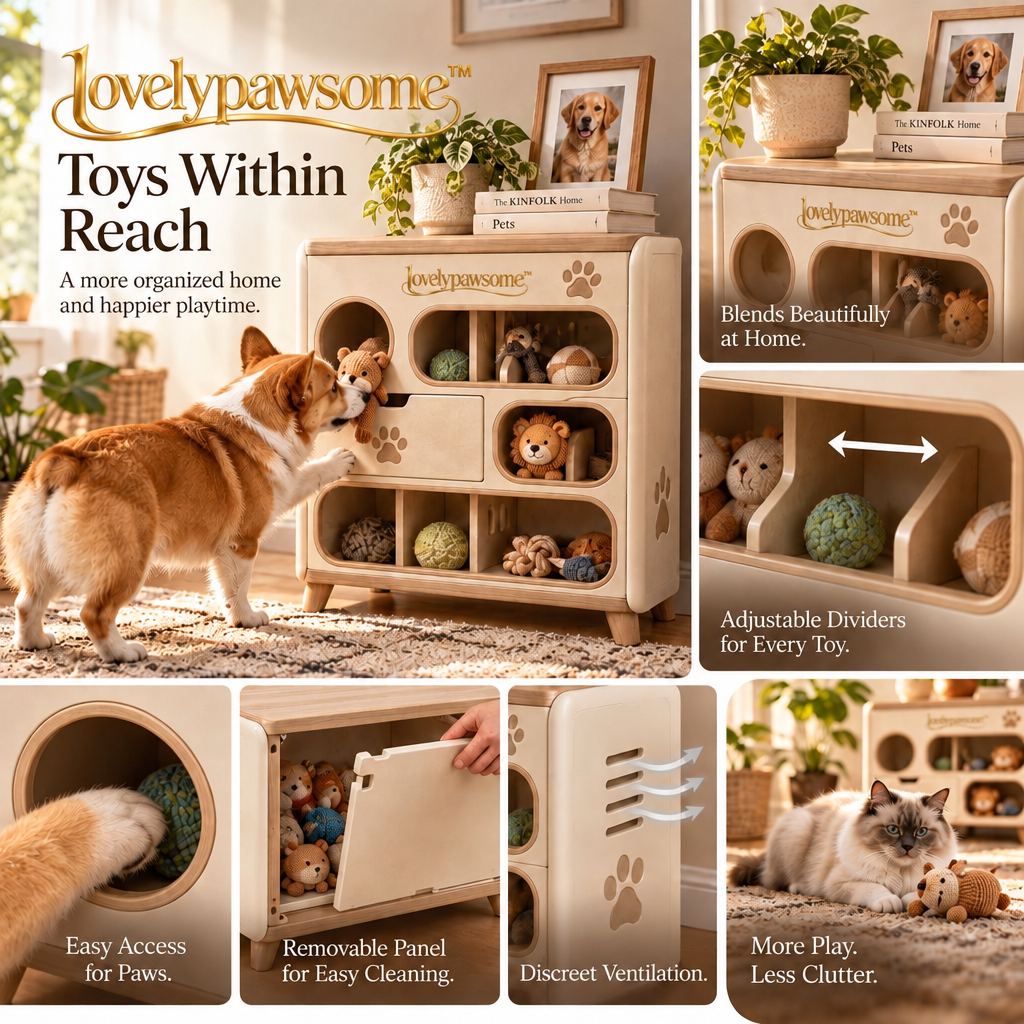 lovelypawsome™ Ingenious Adjustable Pet Toy Retrieval Cabinet
