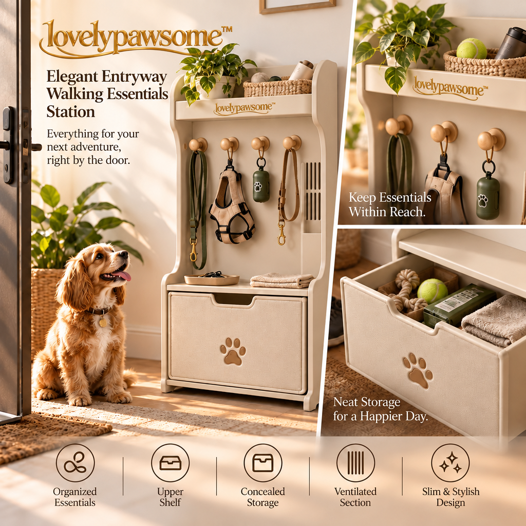 lovelypawsome™ Elegant Entryway Walking Essentials Station