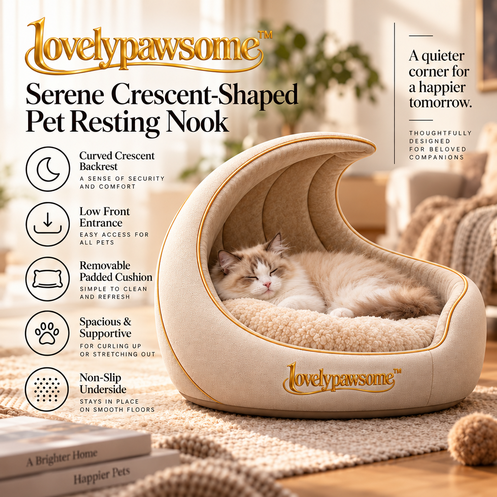 lovelypawsome™ Serene Crescent Pet Resting Nook