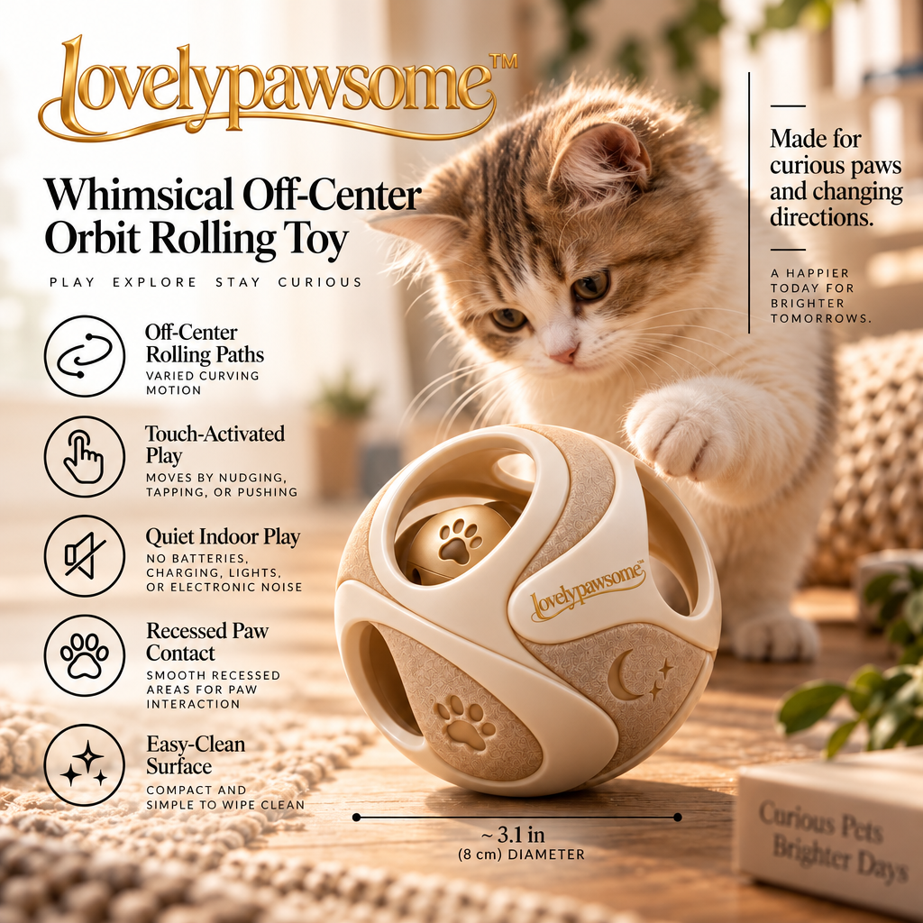lovelypawsome™ Whimsical Off-Center Orbit Rolling Toy