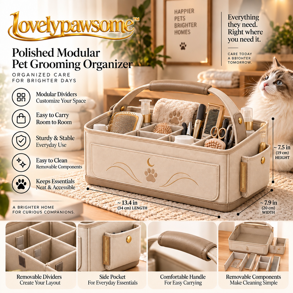 lovelypawsome™ Polished Modular Pet Grooming Organizer