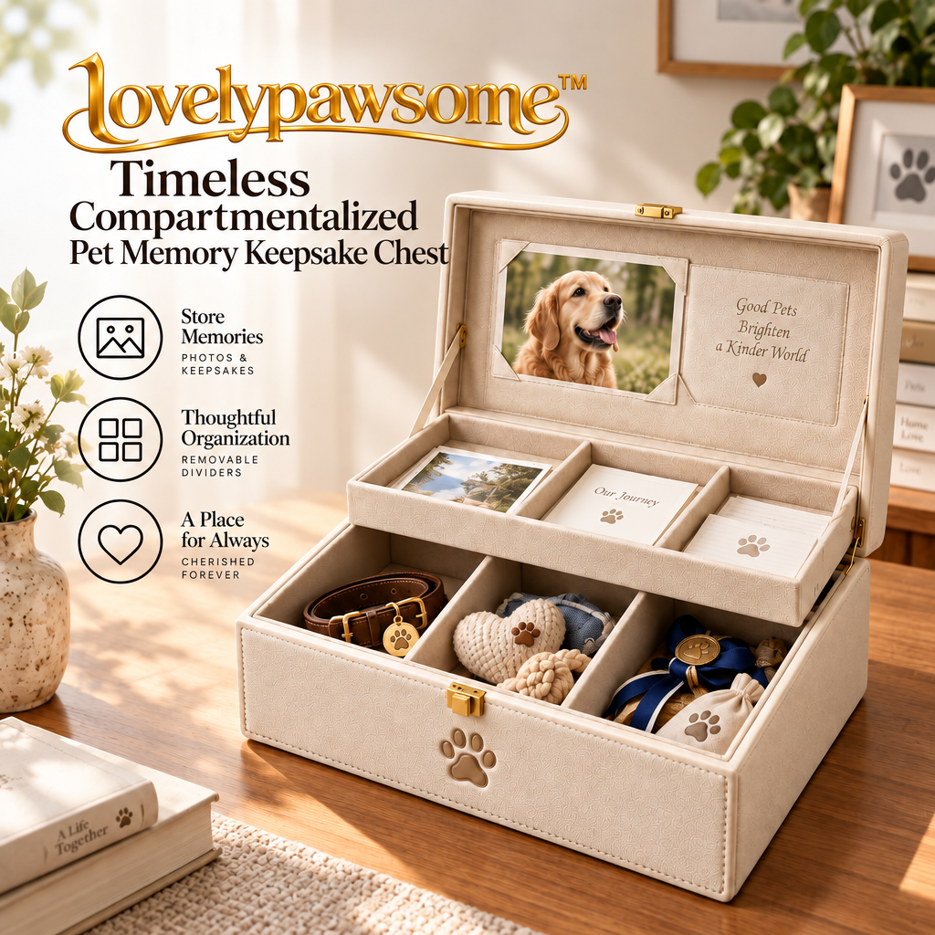 lovelypawsome™ Timeless Compartmentalized Pet Memory Keepsake Chest