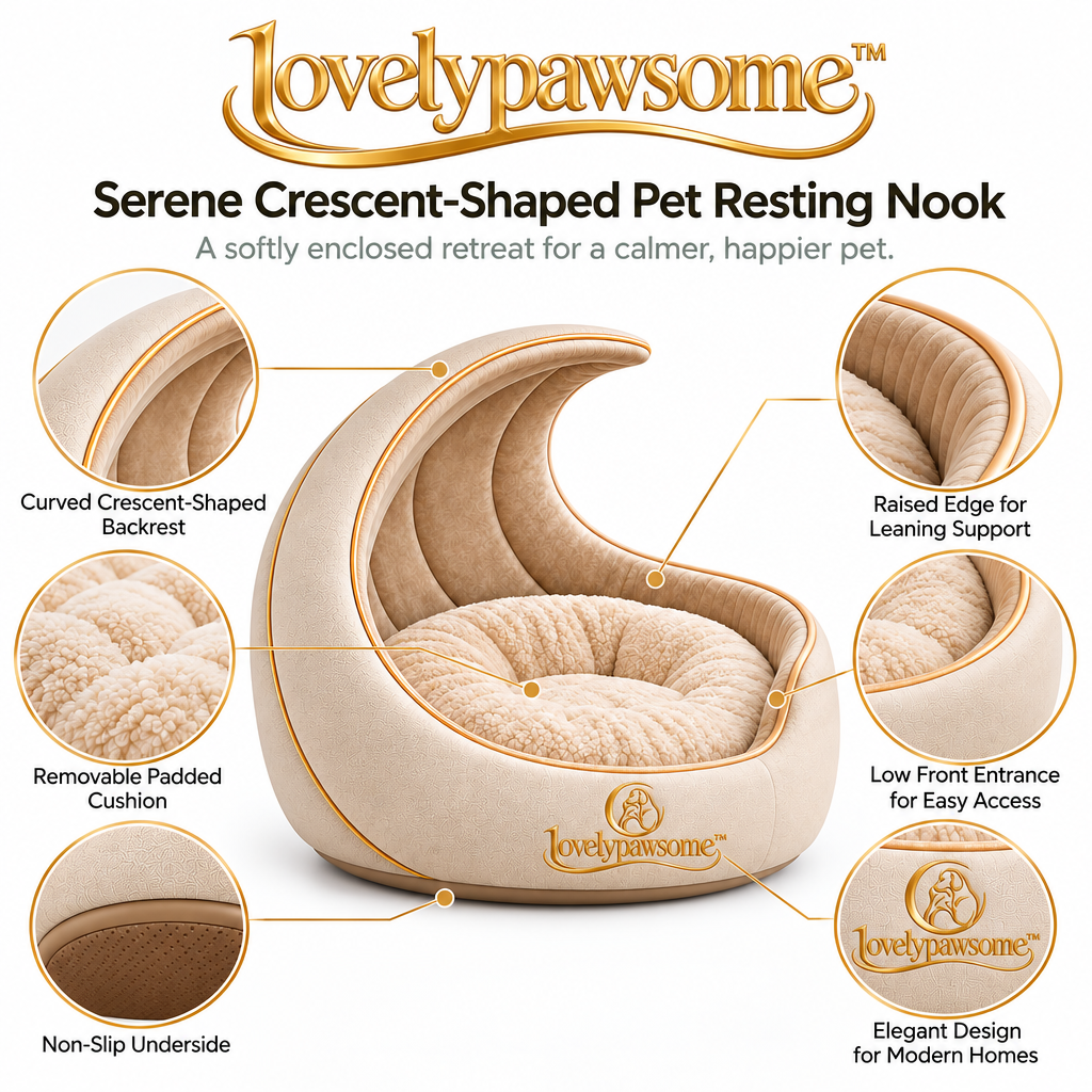 lovelypawsome™ Serene Crescent Pet Resting Nook