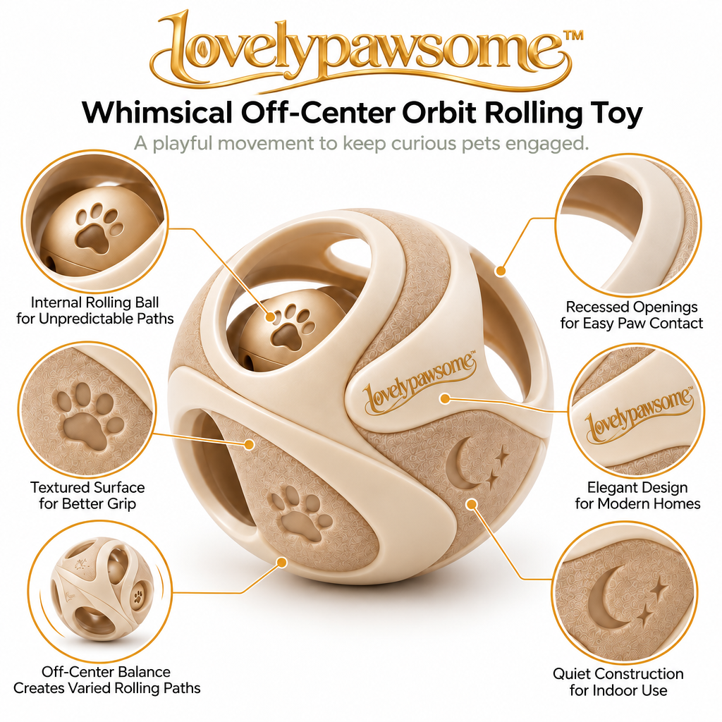 lovelypawsome™ Whimsical Off-Center Orbit Rolling Toy