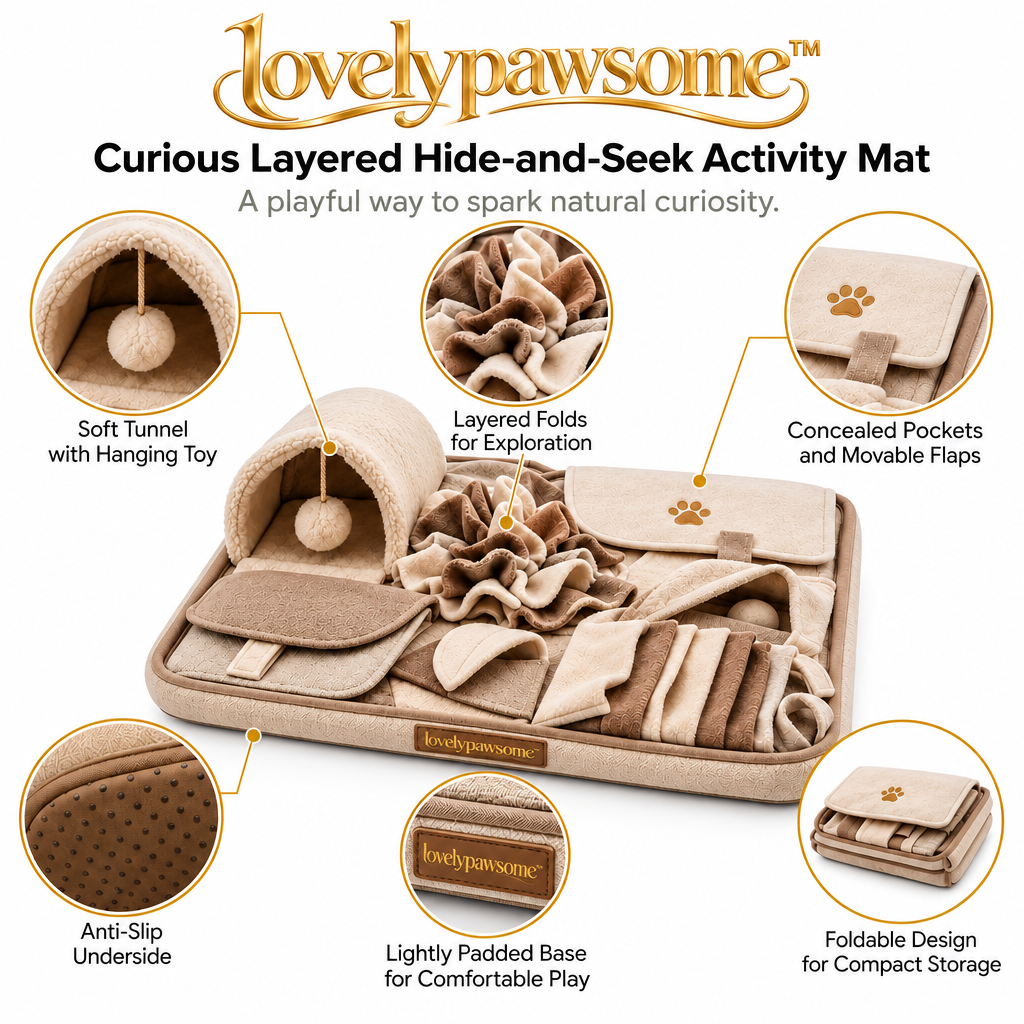 lovelypawsome™ Curious Layered Hide-and-Seek Activity Mat