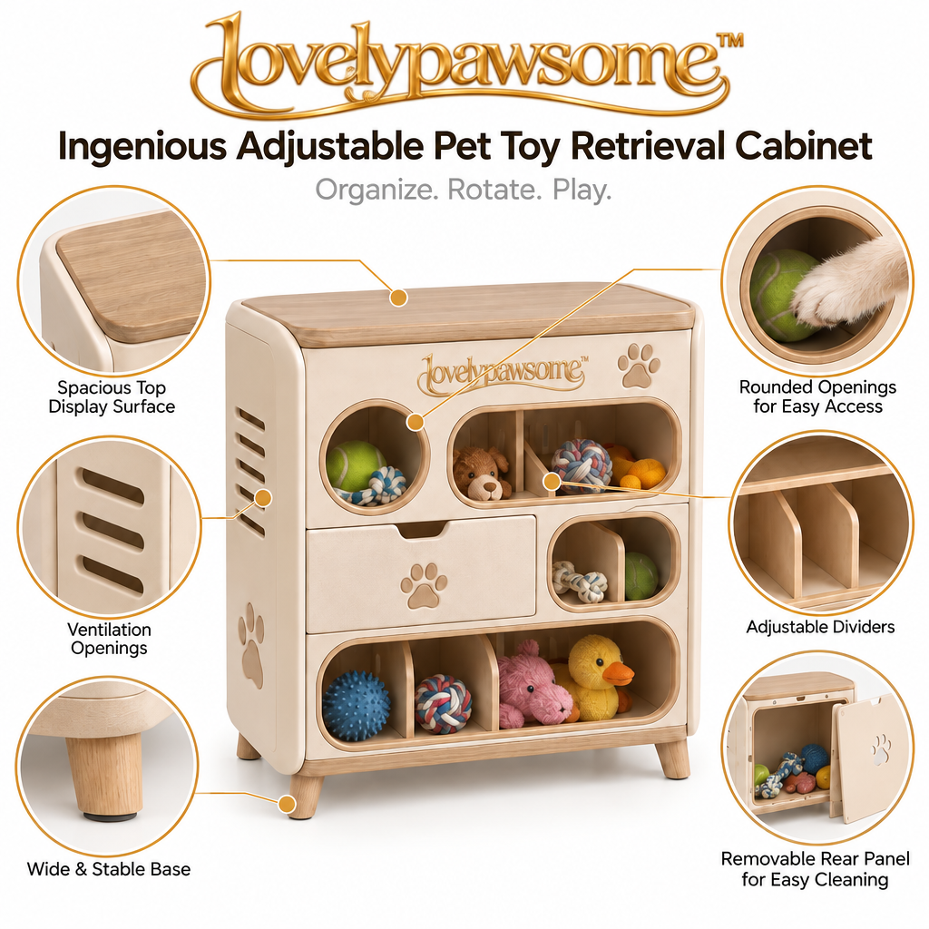 lovelypawsome™ Ingenious Adjustable Pet Toy Retrieval Cabinet